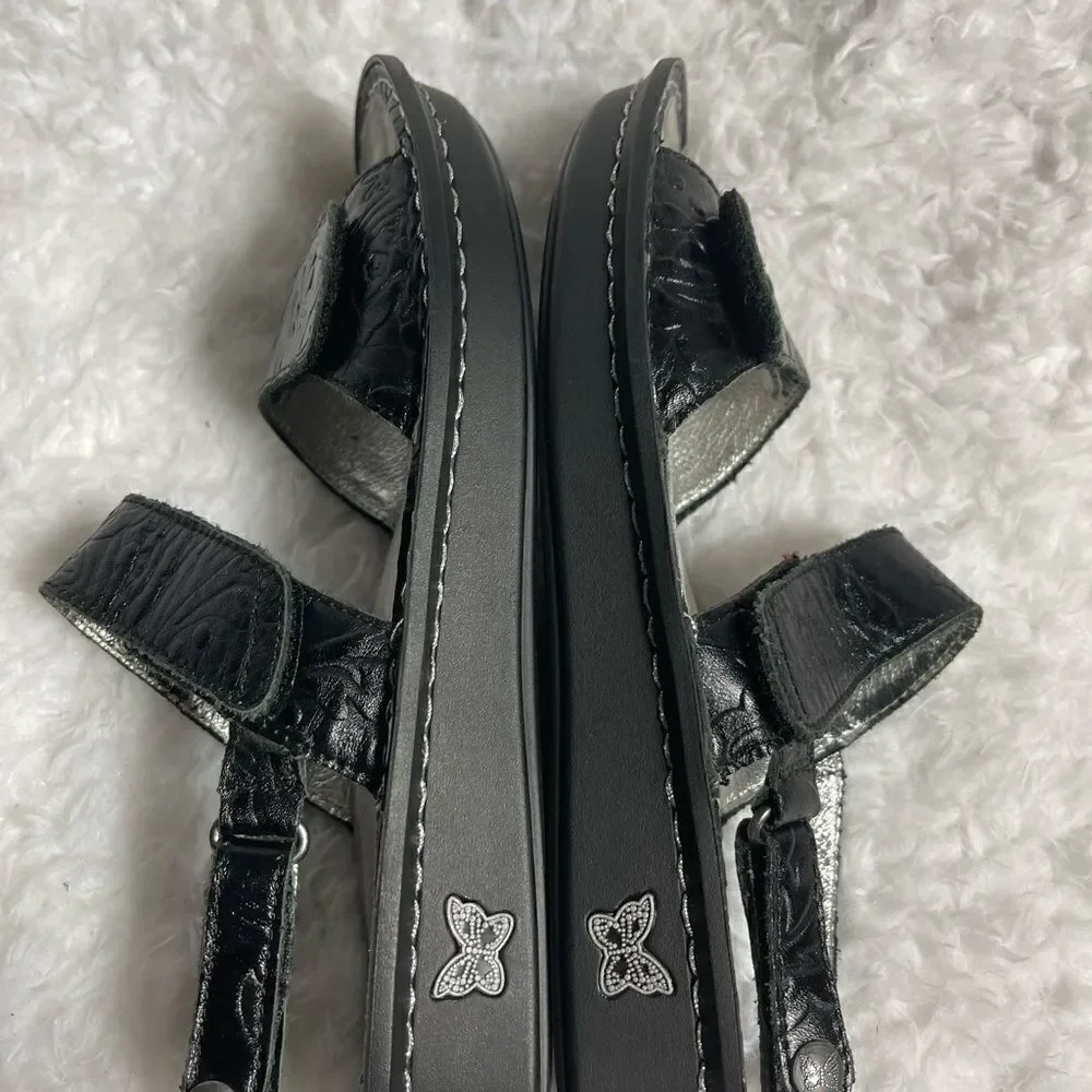 Alegria Ver-691 leather black embossedstraps sandals size 41